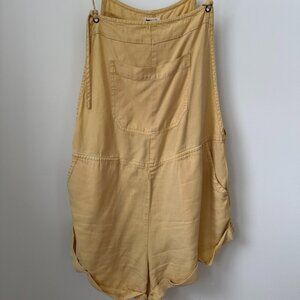 Billabong Lemony Yellow Utility Overall Romper / Shortalls w Pockets | Size 8